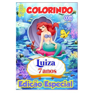 Livro De Colorir Personalizado / Revistinha de Colorir - Ariel - A Pequena Sereia