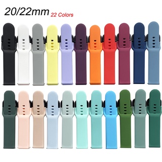 20mm 22mm Silicone Band Para Samsung Galaxy Relógio 3 42mm 46mm Ativo 2 Engrenagem S2 Strap Pulseira Huawei GT 2/2e/Pro Amazônia Bip