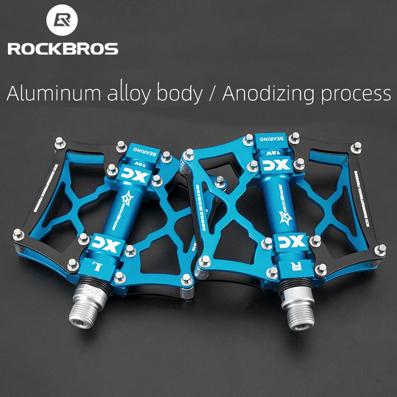 Pedais ROCKBROS Bicicleta De Ciclismo CNC Pedal De Montanha MTB Com Plano Peça Ultraleve