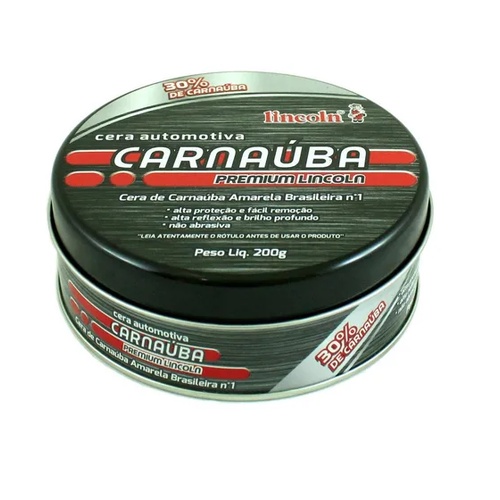 Cera De Carnaúba Premium 200g Com Aplicador - Lincoln