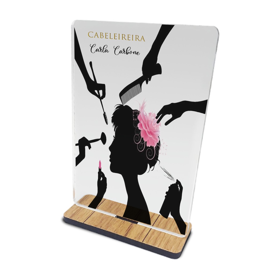 Placa de Acrílico Profissão Cabeleireira 10X15CM / Quadro Decorativo