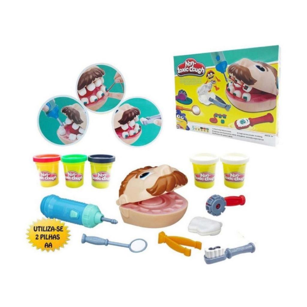 Conjunto Massinha Non Toxic Dough Brincando de Dentista com o Jose