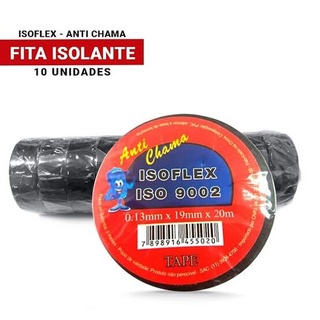 Fita Isolante Anti Chama Isoflex 19 Mm X 20 M 10 Unidades