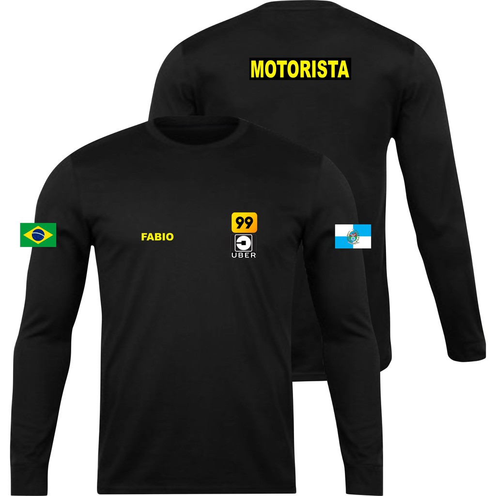 Camisa Camiseta Manga Longa Motorista Uber 99 Aplicativo | Shopee Brasil