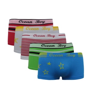 Kit 5 Cuecas Boxer Microfibra Ocean Juvenil Sortidas