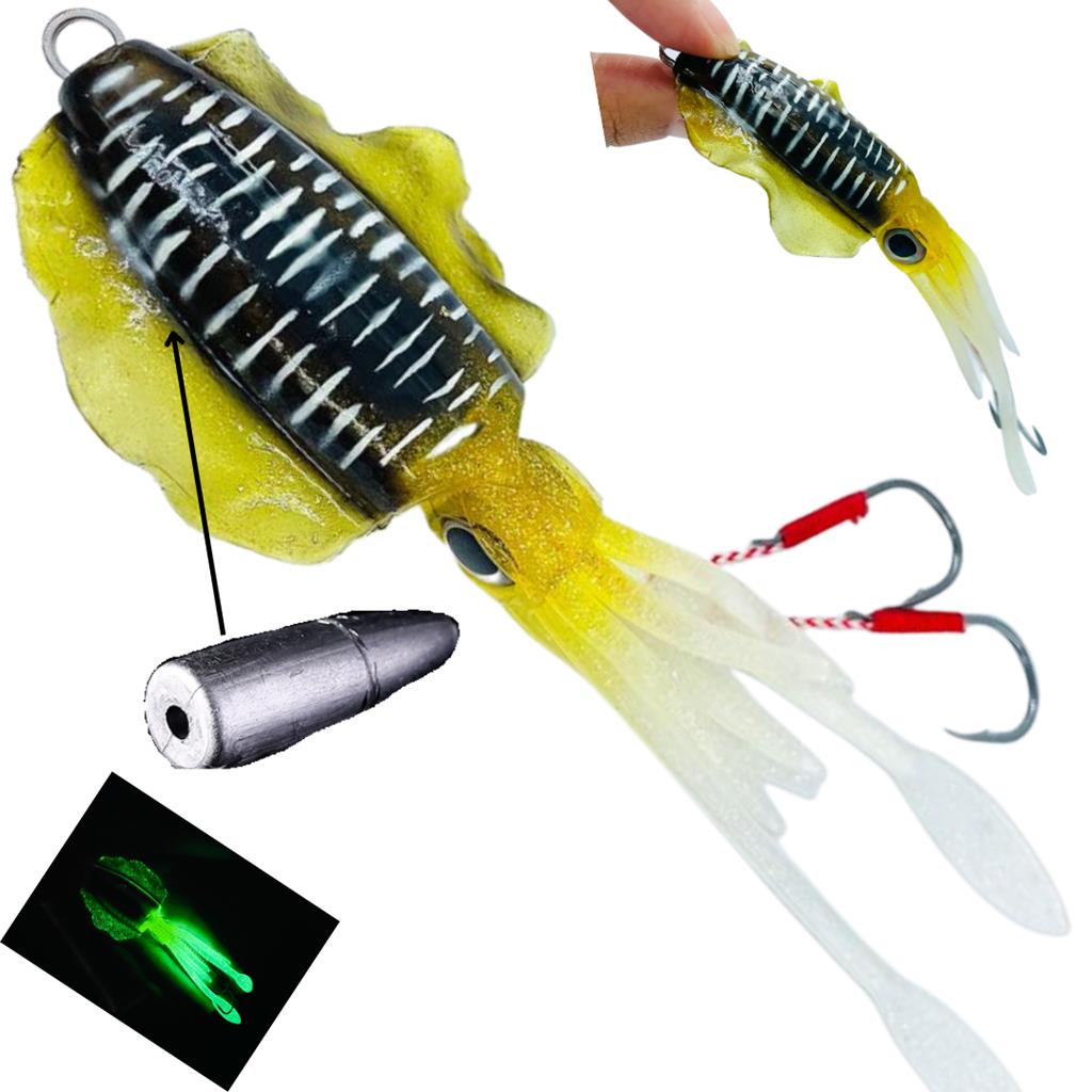 Isca Artificial Lula Polvo Luminosa 60gr 15cm com Hook Cor6 Espada Galo
