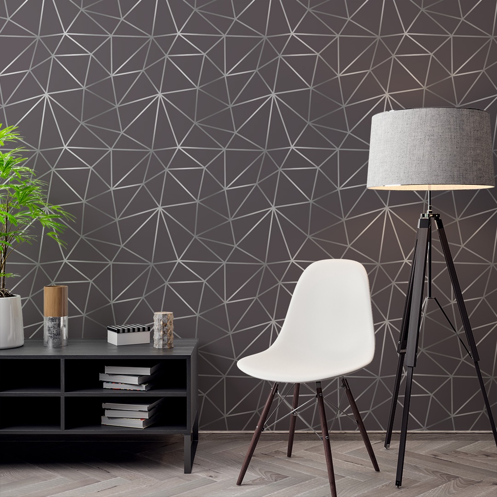 Papel de Parede Adesivo Zara Silver Roxo e Prata Tons Claros Adesivo Lavável - Pro Decor