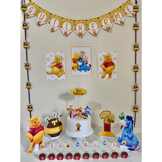 Kit Decoração Festa em Casa Ursinho Pooh