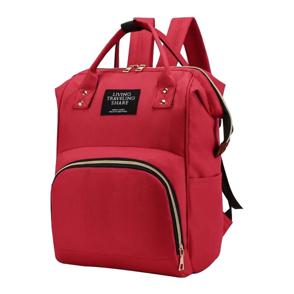 Bolsa Mochila Multifuncional e Maternidade impermeável com bolso Térmico Espaçosa Fashion e Resistente Para usar na Escola Colégio Faculdade Trabalho ou Viagem Cabe o Notebook e o Tablet - Cor Vermelha
