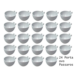 24 Unidades Porta Ovos Branco Para Pássaros Aves - Canarios Papa Capim Calopsita Agapornis Mandarim Manon Passaros Exoticos