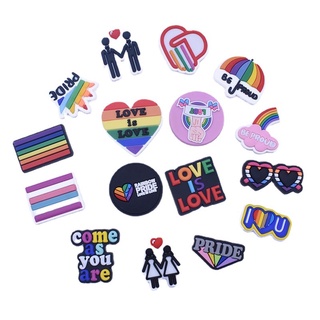 1PCS Fashion Crocs Jibbitz Acessórios De Moda Criativos " Amor Homossexual " Sapato De Desenho Animado Buckle DIY Shoes Charm