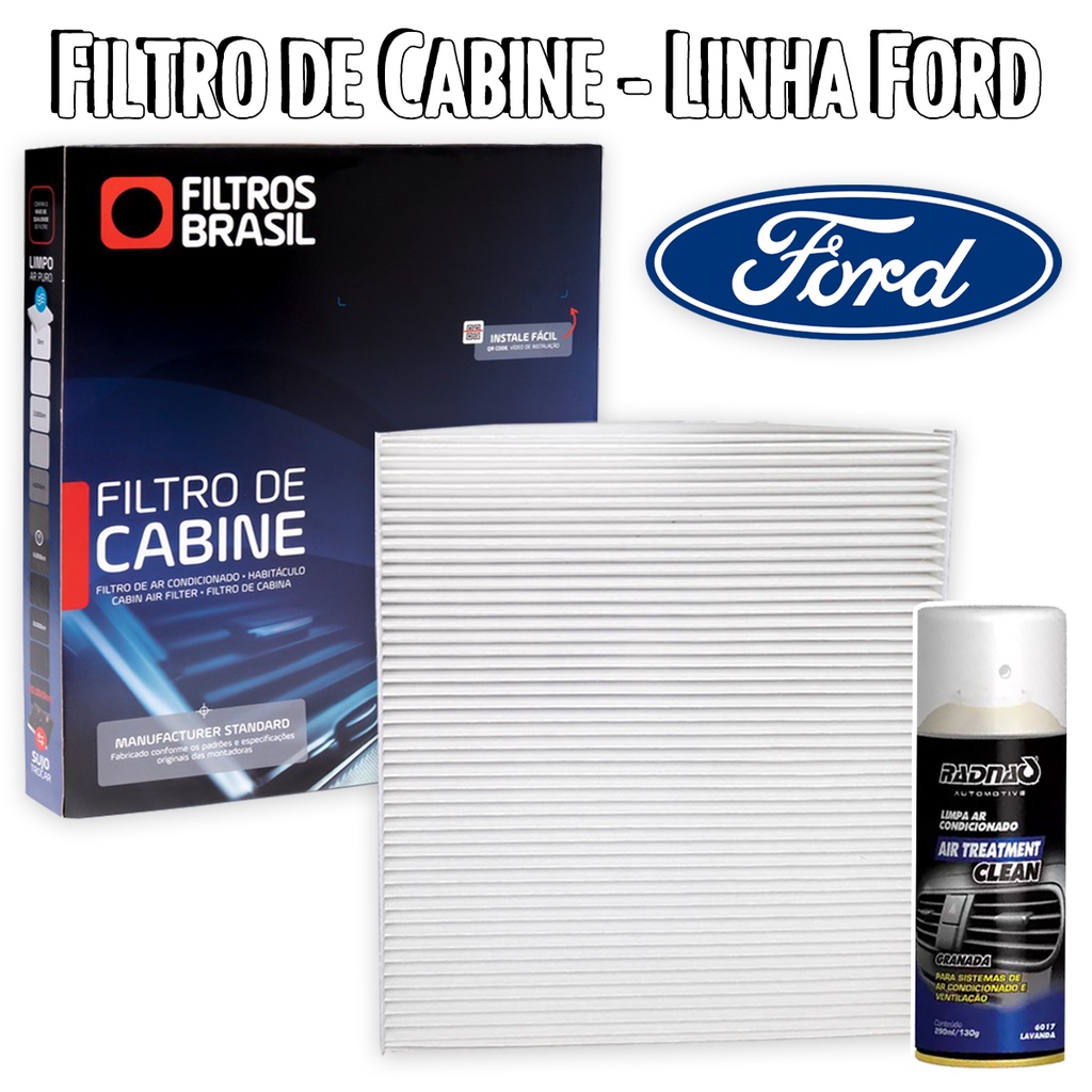 Filtro de Cabine Ar Condicionado Veículos Linha Ford + Higienizador Granada A Escolha