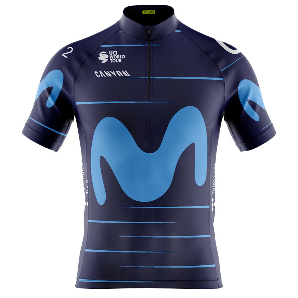 Camisa Ciclismo Camiseta Ciclista Roupa de Ciclismo Masculina Moutain Bike Movistar Com Bolsos Protecao Solar UV 50