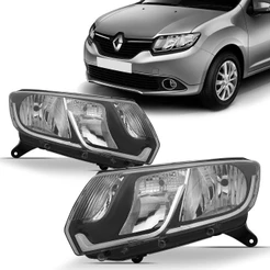 Farol Sandero Logan 2014 2015 2016 2017 2018 Foco Duplo Máscara Negra