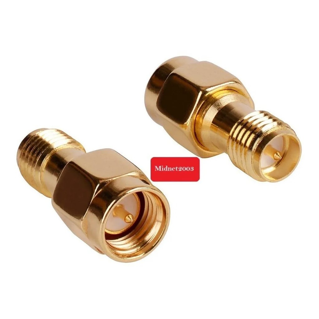 2 Adaptador Conector RF Wifi Sma Macho X Rp-sma Fêmea (Com pino central) Reto / L 90 graus