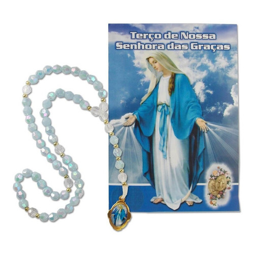 Terço Com Folheto De Nossa Senhora Das Graças