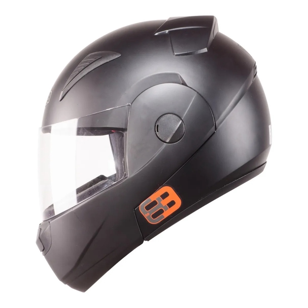 CAPACETE ARTICULADO EBF E8 SOLID PRETO FOSCO — imagem 2 de 2