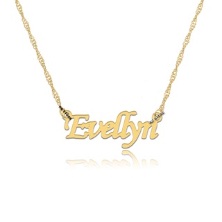 Colar corrente de Nome Personalizado nome evellyn evelyn feminino adulto infantil menina mulher folheado