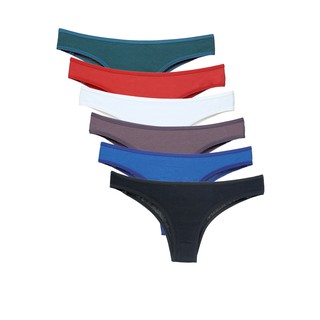 Kit 5 Calcinha Tanga Cotton Lisa e Estampada