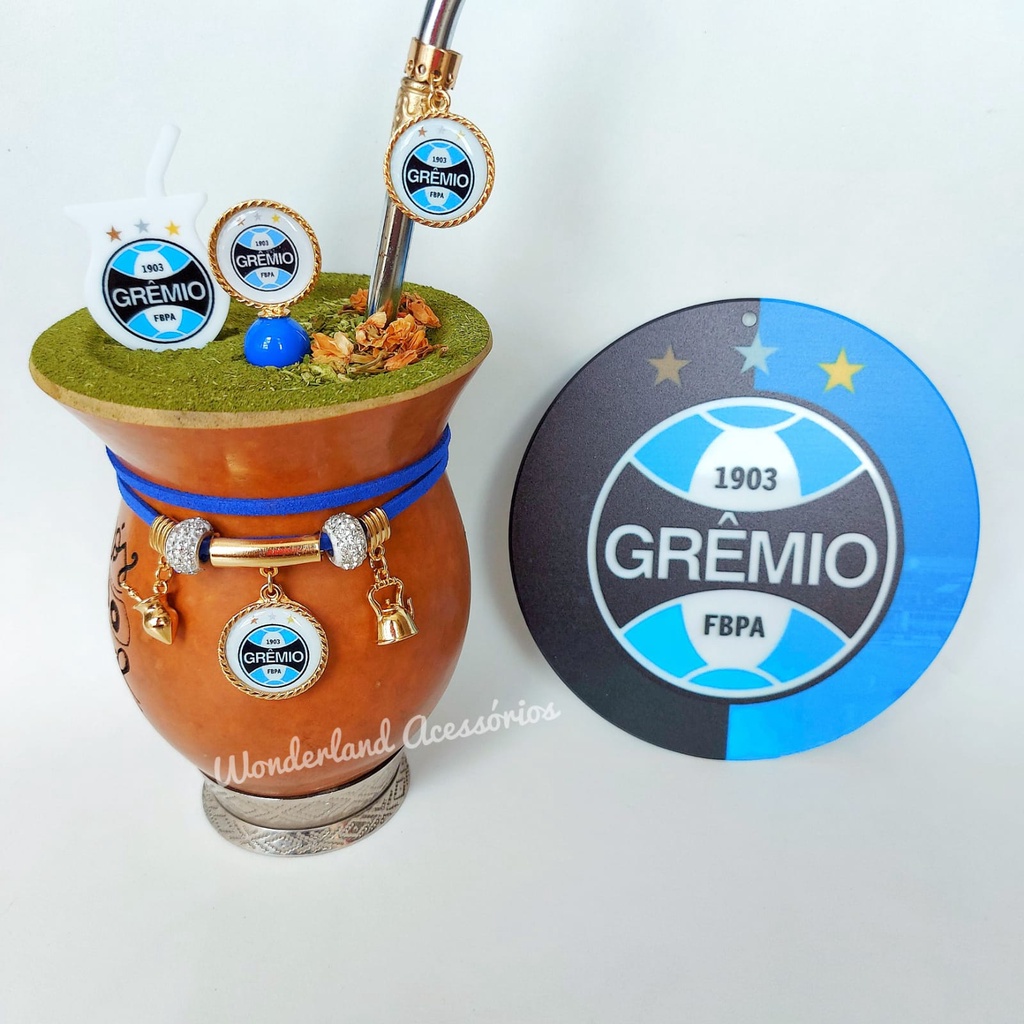 Kit Acessórios E Enfeites Para Chimarrão - Time de Futebol - Grêmio, Inter e Palmeiras
