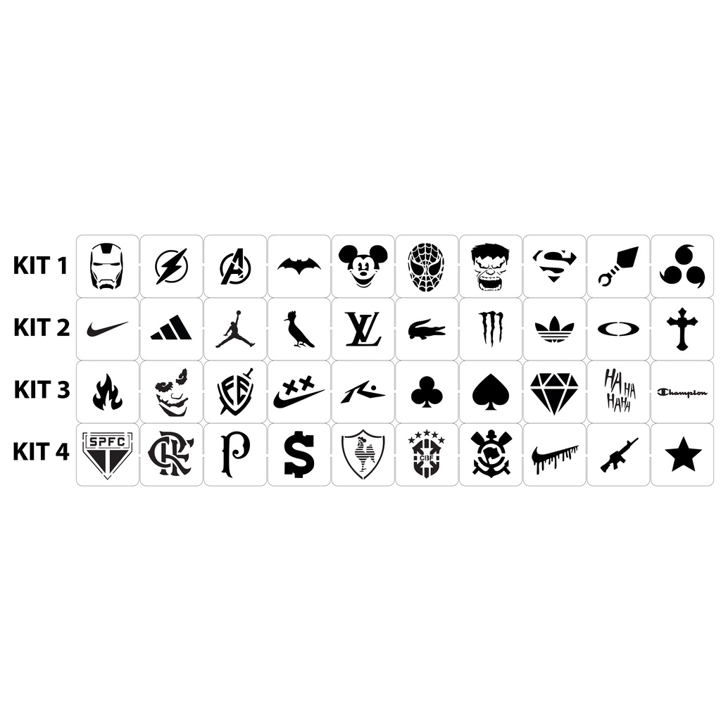 Molde Capilar Stencil para Cabelo Barbeiro Kit 10 modelos