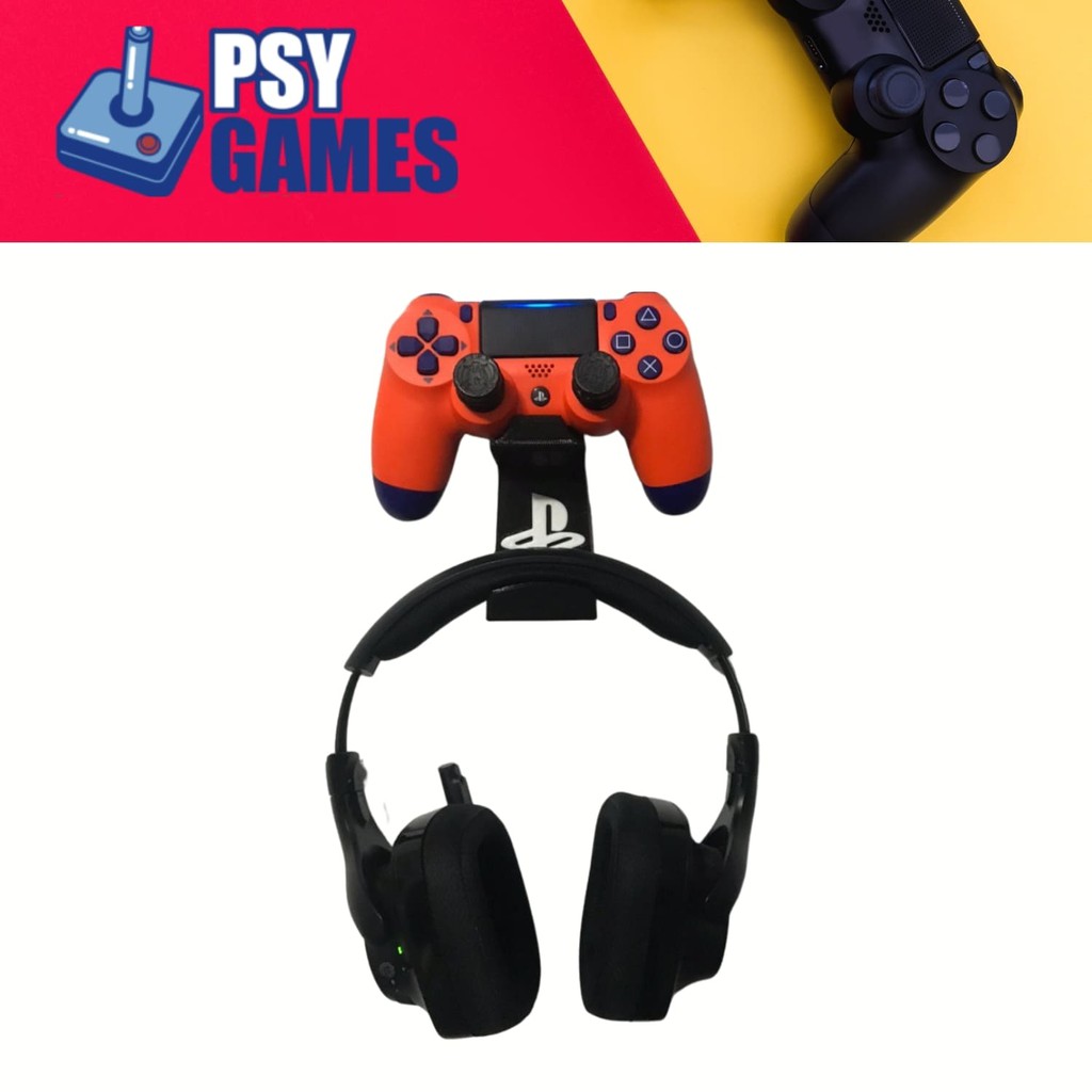 PS4 Suporte 2 em 1 Controle + Headset