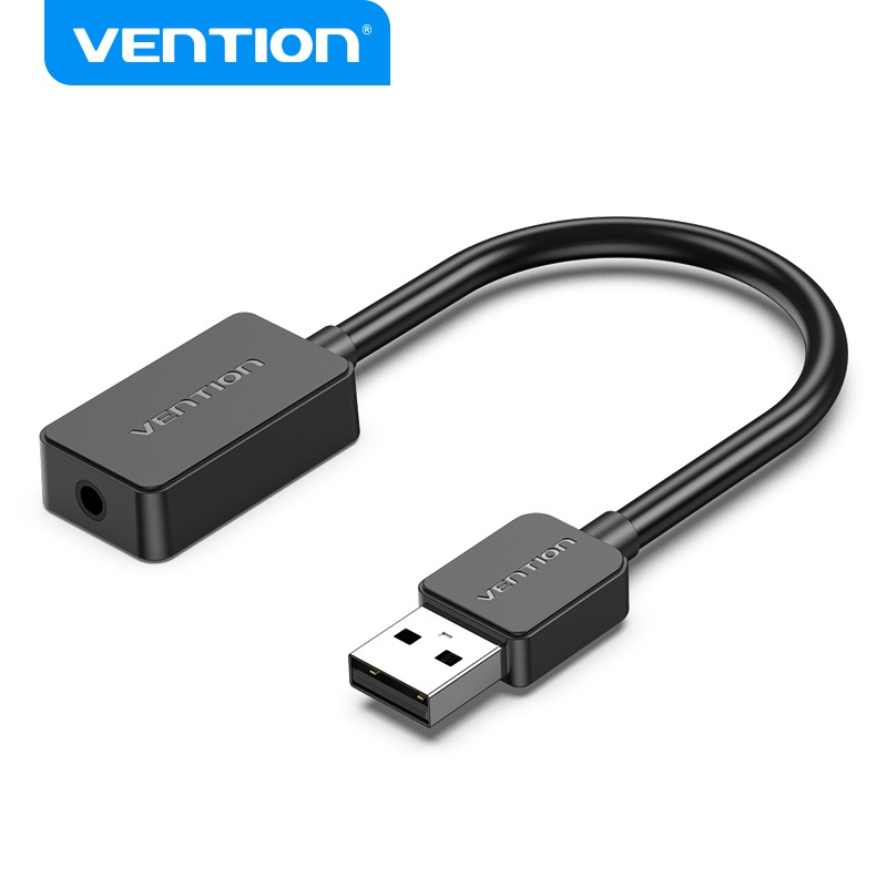 VENTION Placa De Som USB Microfone De Ouvido 2 Em 1 2.0 A Macho/3 5mm Fêmea Tipo OMTP/CTIA Externa