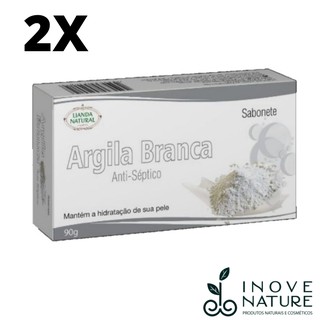 Kit 2 Sabonete Argila Branca 90g cada