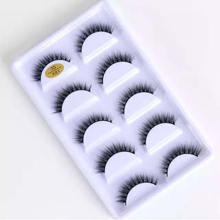 cartela com 5 pares de cílios feitos à mão modelos X naturais 3D a pronta entrega