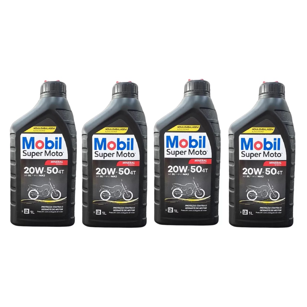 Combo 4 Unidades- Óleo Motor Mobil Super Moto 4t 20w50