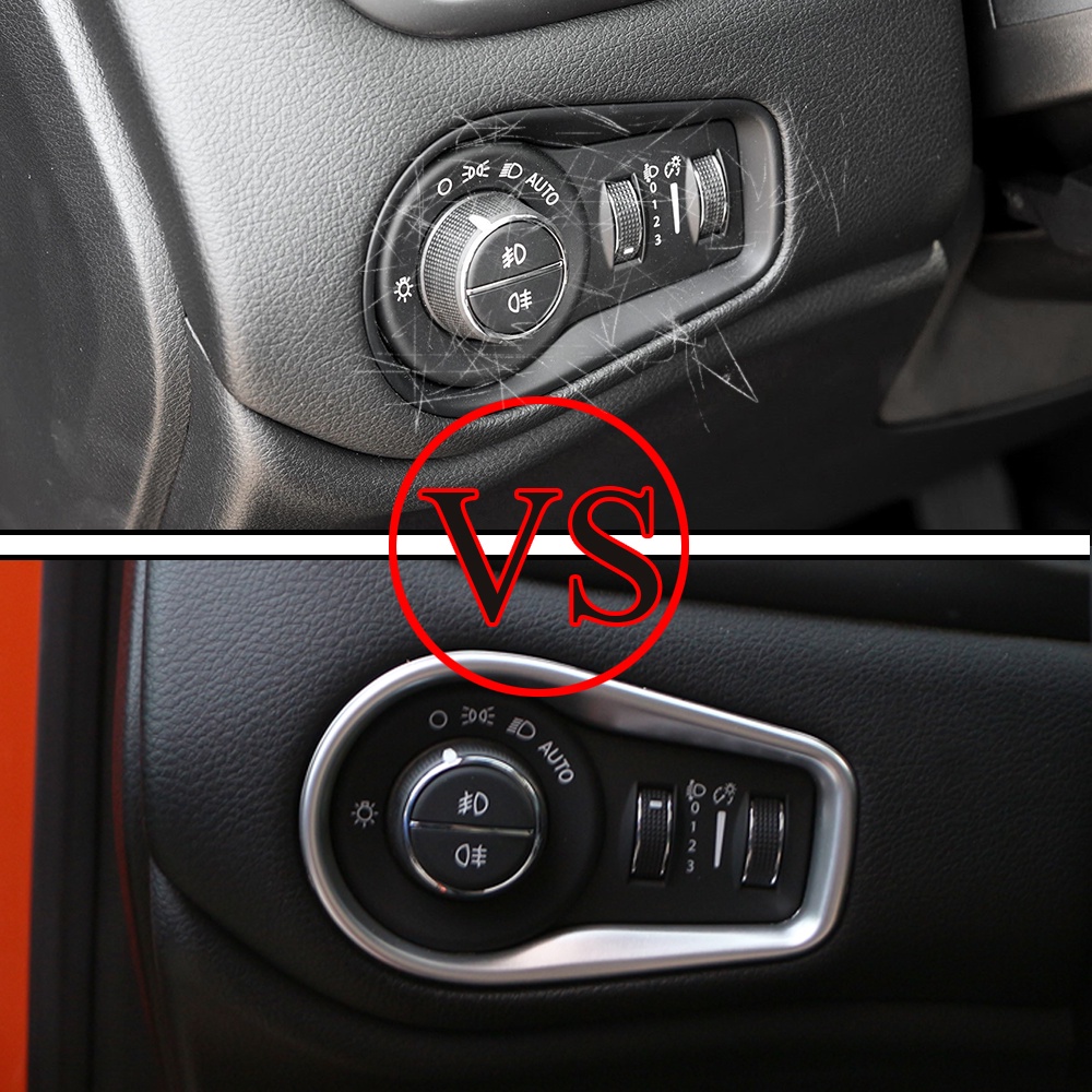 Para Jeep Renegade 2015-2025 Cabeça Luz Interruptor Da Lâmpada Painel Capa Decoração Adesivo Guarnição Acessórios Do Car