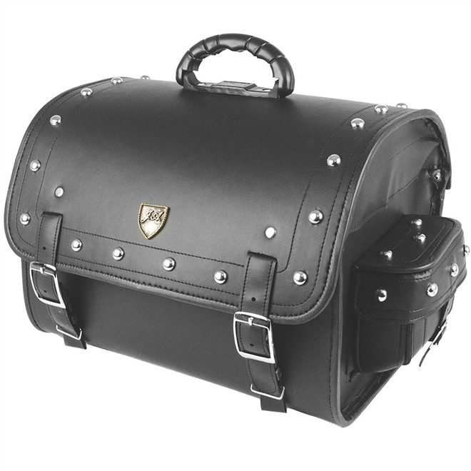 Alforge Traseiro (Sissy Bag) Custom Para Capacete 35 Litros Couro com Cravos