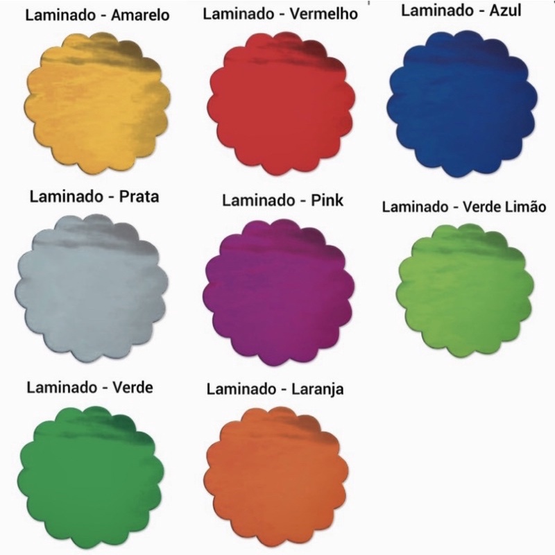 100 Tapetinho fundo redondo laminado luxo cromado para doces 7 cm// - Home & Living