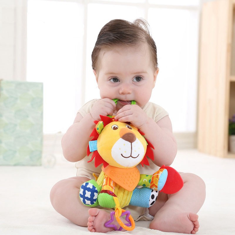 Cute Baby Toys Soft Musical Newborn Kids Toys Animal Baby Mobile Stroller Toys Plush Playing