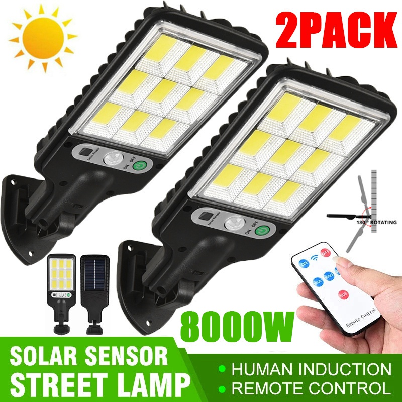 4000W Lampada Solar Externa Solar Com Claro LED  Refletor  Controle Remoto E sensor De Movimento Regulável