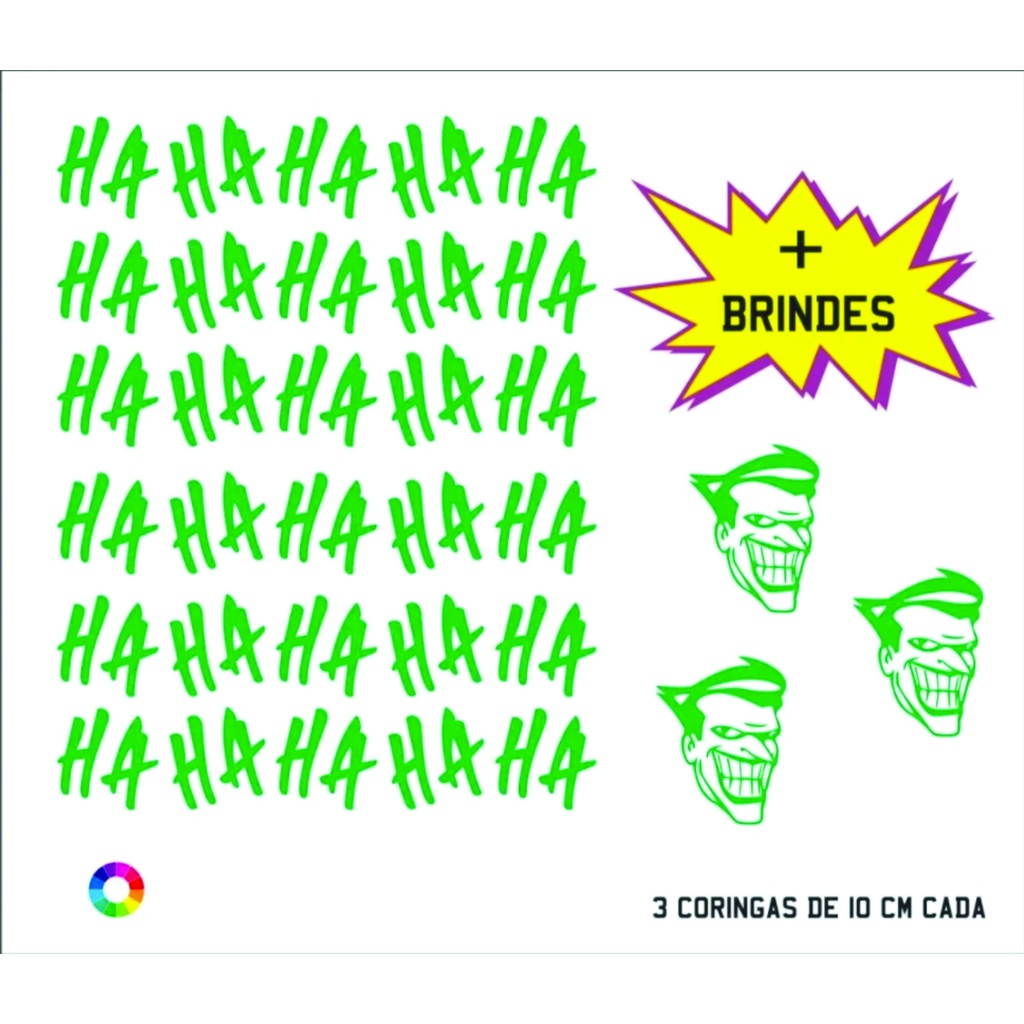 Kit com 30 Adesivos HAHA HA HA 5x5 cm + Brinde Coringa | Shopee Brasil