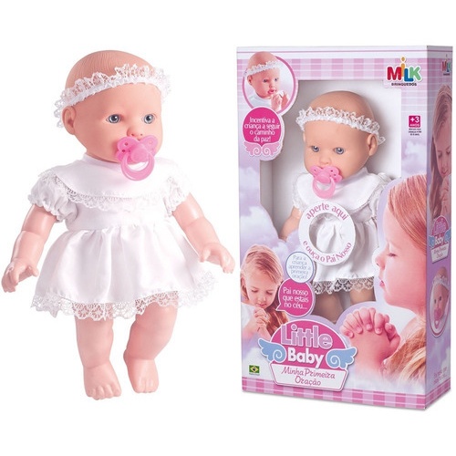 Boneca Minha Primeira Oração Little Baby Com Fala Reza O Pai Nosso