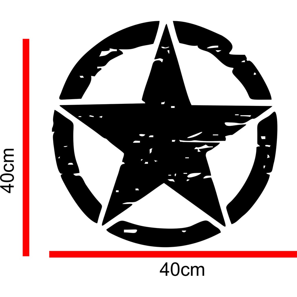 2 Adesivos 40x40cm Jeep Renegade Compass Caminhonete Estrela Militar Corroída