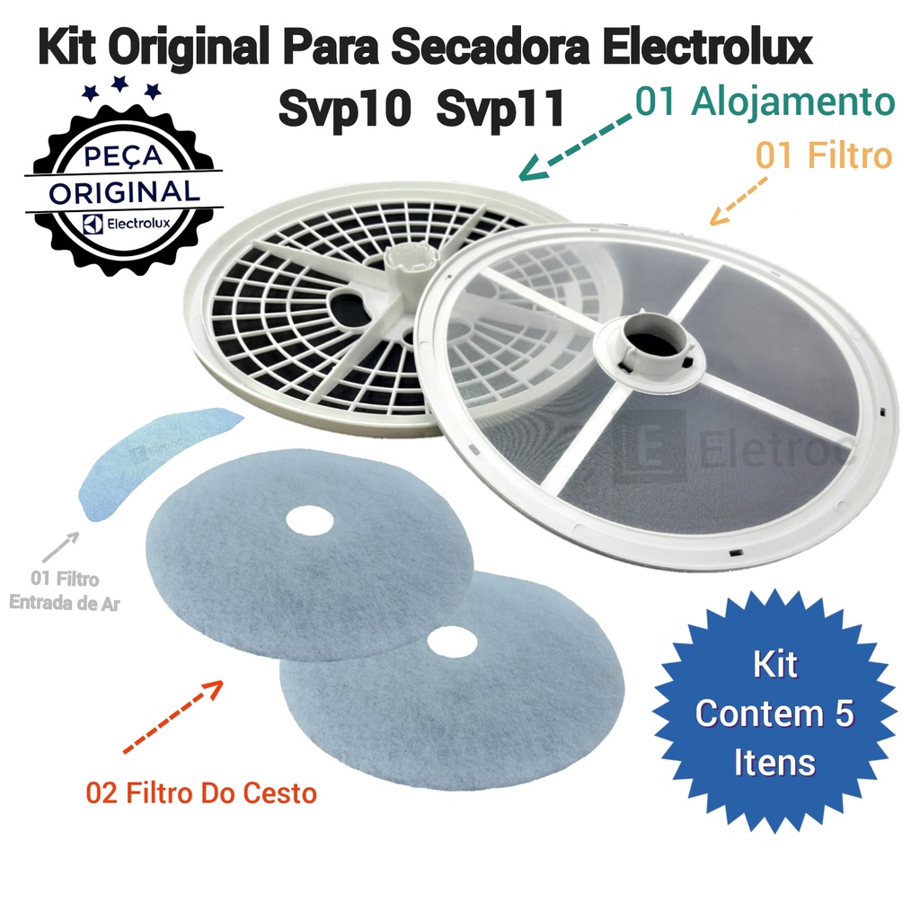 kit Filtro alojamento para secadora Electrolux svp10 svp11
