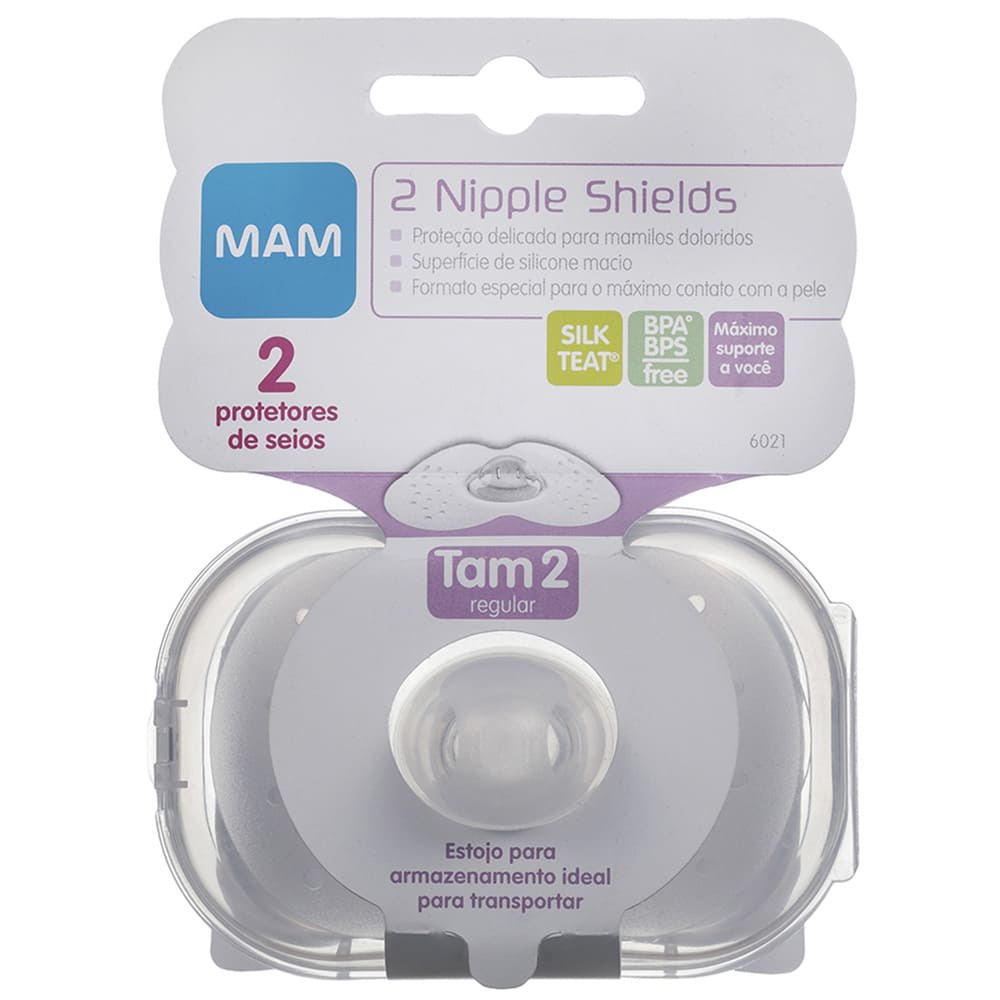 02 Bicos Protetores Para Seios MAM Tamanho 2 Acompanha Estojo em Oferta na Shopee