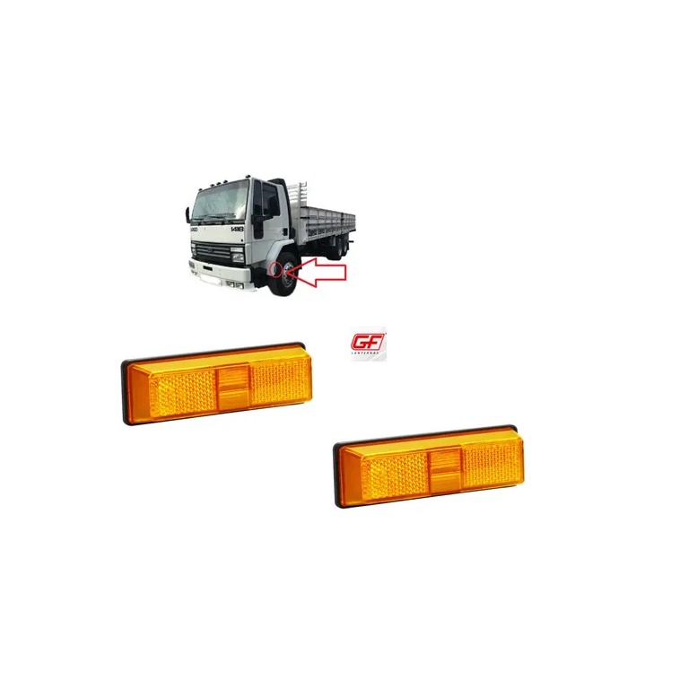 2 Lanterna Lateral Caminhao Ford Mb 1416 1418 Âmbar Gf0178am