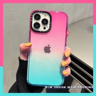 Moda Simples Rosa Gradiente Azul Casetify Caixa Do Telefone Para O iPhone 13 12 11 Pro MAX IX XS XR 6 6s 7 i8 Mais Caso À Prova De Choque Transparente Capa Mole Completo