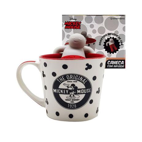 Caneca de Cerâmica Mickey Mouse Clássico com Infusor de Chá (Zona Criativa)