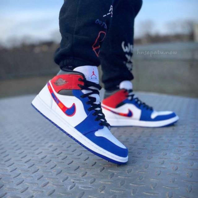air jordan 1 mid rush blue