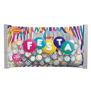 Bala Sam’s Festa Frutas Colorida 500G Com 100 Unidades em Oferta na Shopee