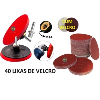 Suporte De Boina Para Furadeira 125mm + 40 Discos de Lixa