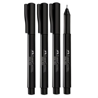 Kit C/4 Caneta Fine Pen Preta 0,4mm Ponta Fina Faber em Oferta na Shopee