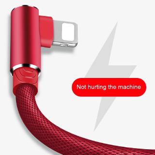 Cabo Carregador Rápido USB 90 Graus 1M 2M 3M Para iphone Tipo-C Android 3A