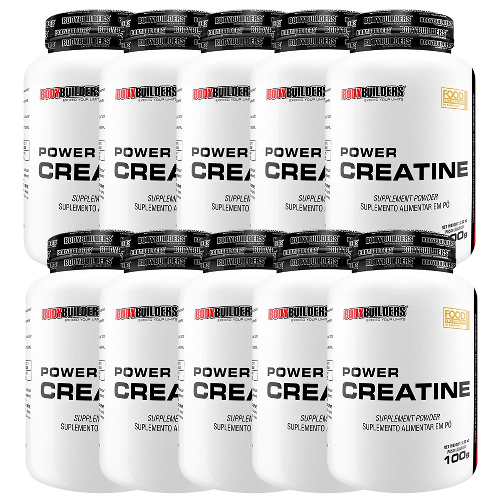 Kit 10x Power Creatina 100g - 1kg de creatina - Bodybuilders