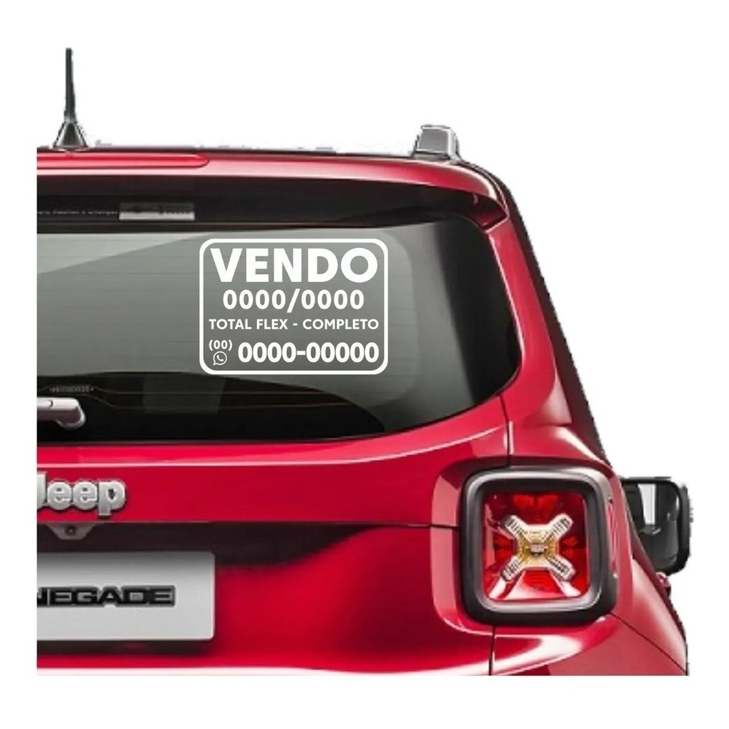 Adesivo Para Carro Vende-se - Adesivo Personalizado Com Seu Contato ...